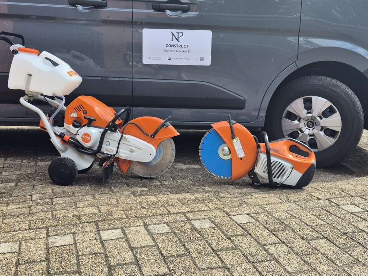 Betonzaag in actie